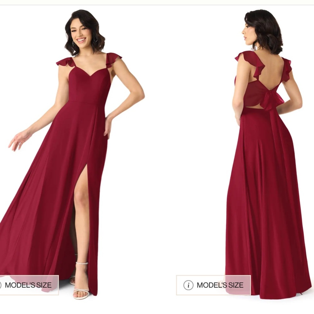 Azazie Everett burgundy bridesmaid dress